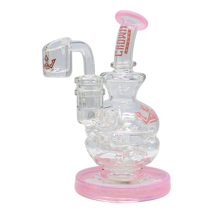 Crown Glass 6" Dab Rigs by Maple Glass - Pink