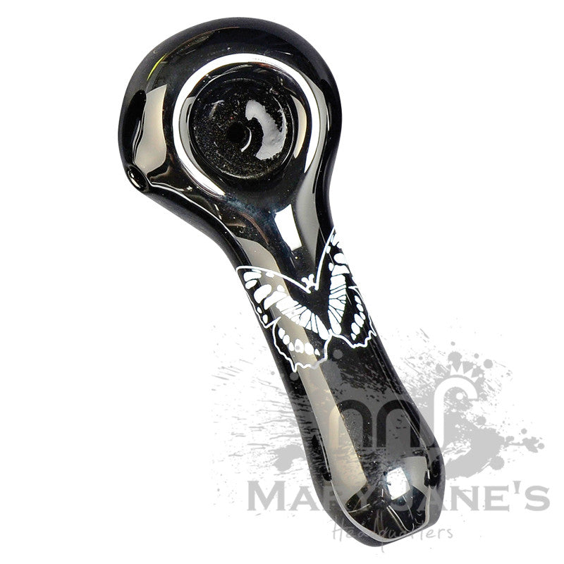 Red Eye Glass Monochrome Tattoo Glass Hand Pipes - Butterfly