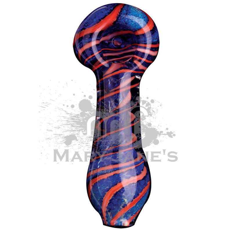 Red Eye Glass Tornado Fritter Inside-Out Glass Hand Pipe - Mary Jane's Headquarters