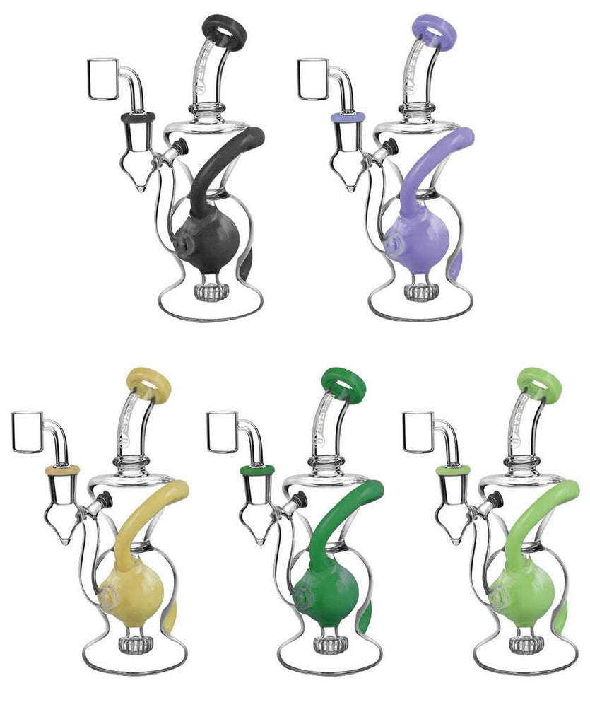 Pulsar 8.5" Solid Ball Recycler Dab Rig w/ Banger & Colour Accent