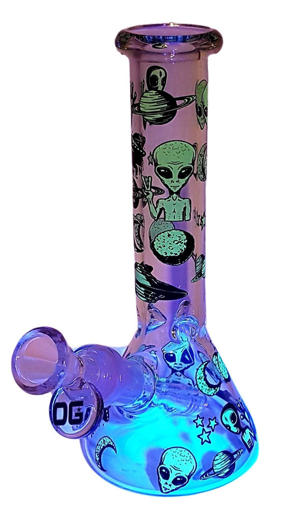 OG Glass 8" Tall Glow In The Dark Beaker Bongs