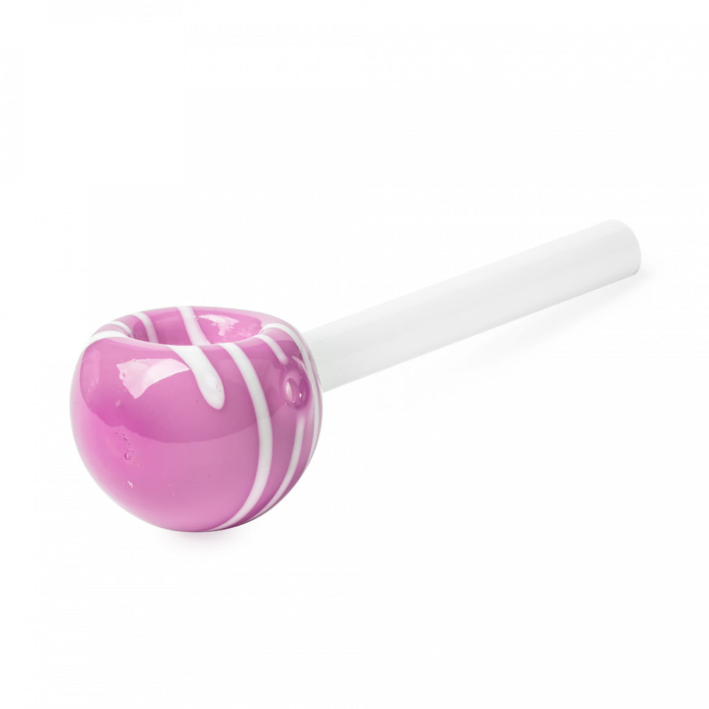 Red Eye Glass 4" Long Lollipop Hand Pipe - Pink Bubble Gum