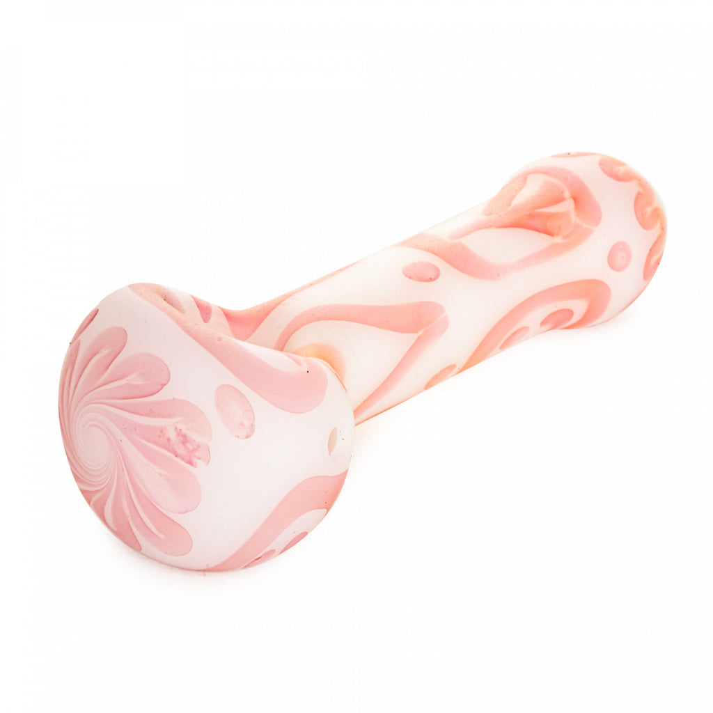 4.5" Frosted Peace, Love & Happiness Spoon Hand Pipe
