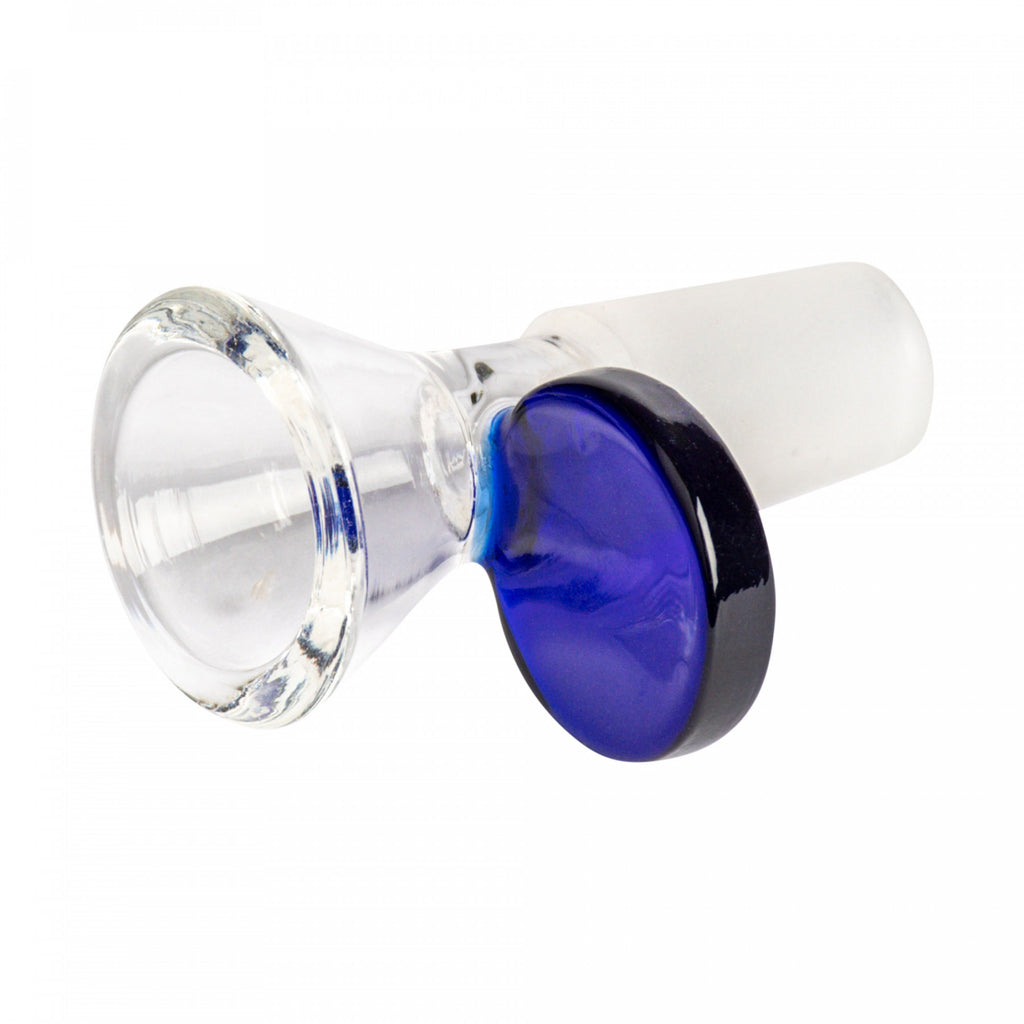 Red Eye Glass 14mm Cone Pull-Out W/ Disc Handle - Blue