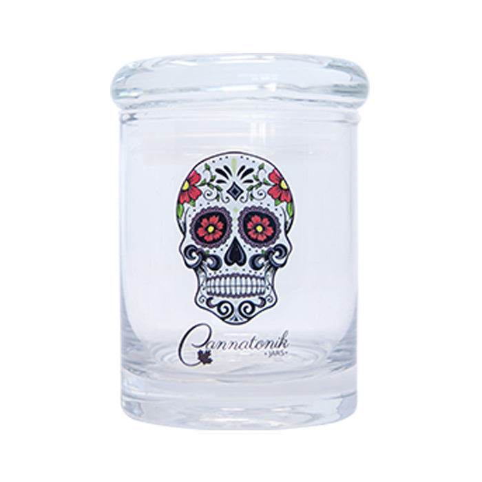 Cannatonik 3" Airtight Jars mexican skull design
