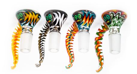 14mm Multicolour Tail Bowls by Cheech Glass - Assorted Colours