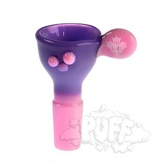 Hi Guy 14mm Funnel Bowls With Handle - Milk Purple/ Milk Pink