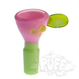 Hi Guy 14mm Funnel Bowls With Handle - Milk Pink/ Milk Green
