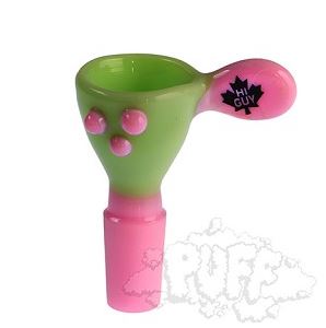 Hi Guy 14mm Funnel Bowls With Handle - Milk Green/ Milk Pink
