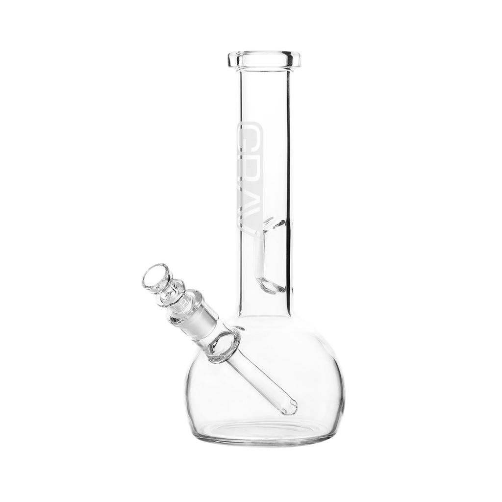 GRAV 8" Round Base Bongs with Fixed Downstem - Clear