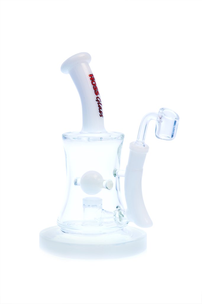 Hoss Hourglass Marble 10.5" Dab Rig - White
