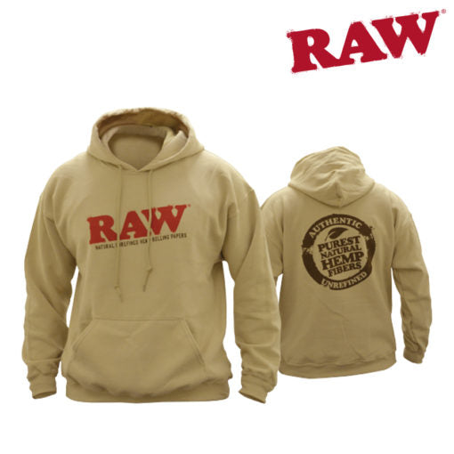 Raw Hoodie front and back sand color