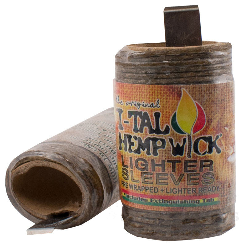 2) Two pack of - I-Tal Organic Beeswax Hemp Wick Lighter Sleeve