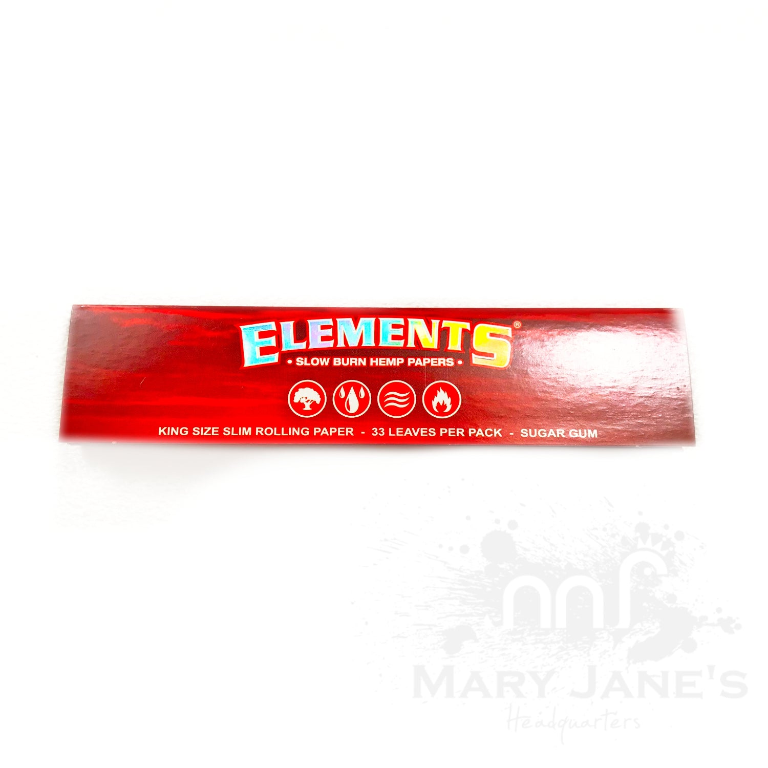 1 box - Elements RED King Size Slim Slow Burn rolling
