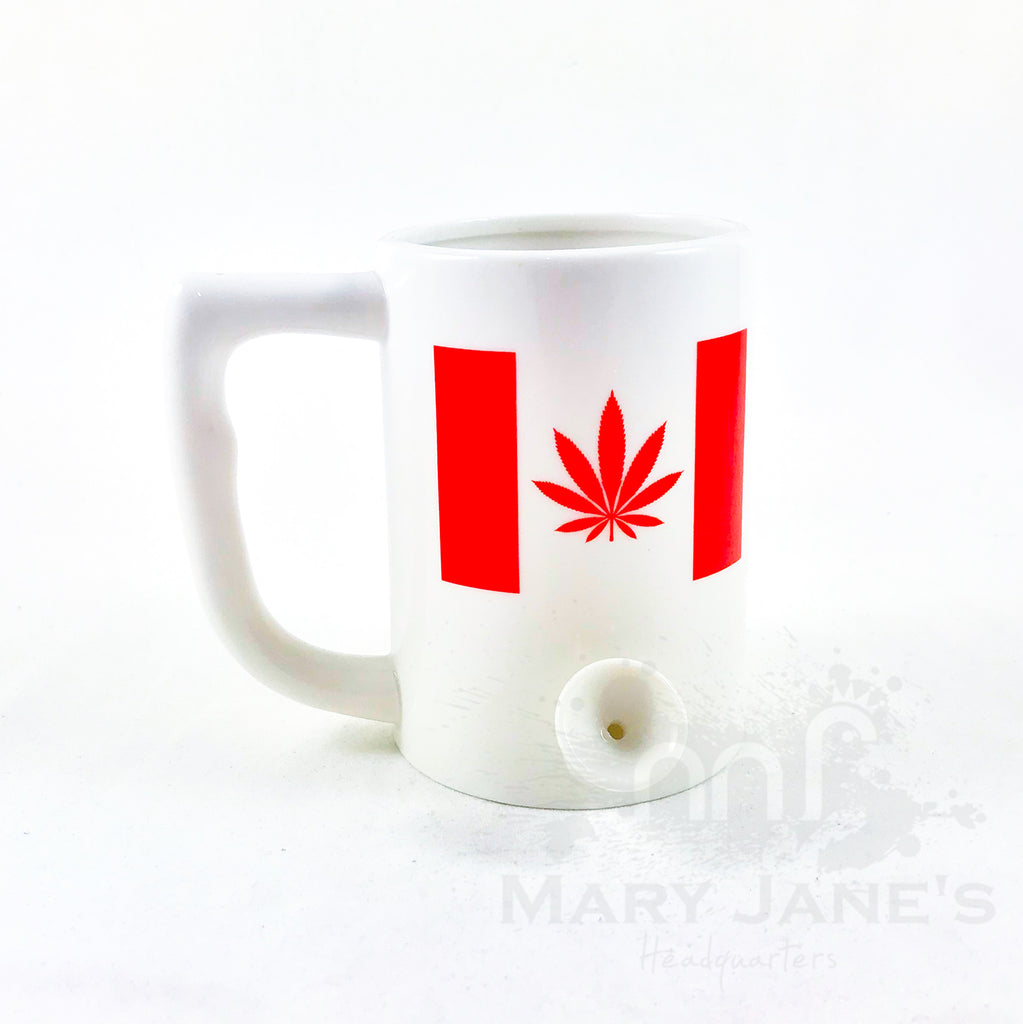 Ceramic Coffee Mug Pipe "Canada Leaf"