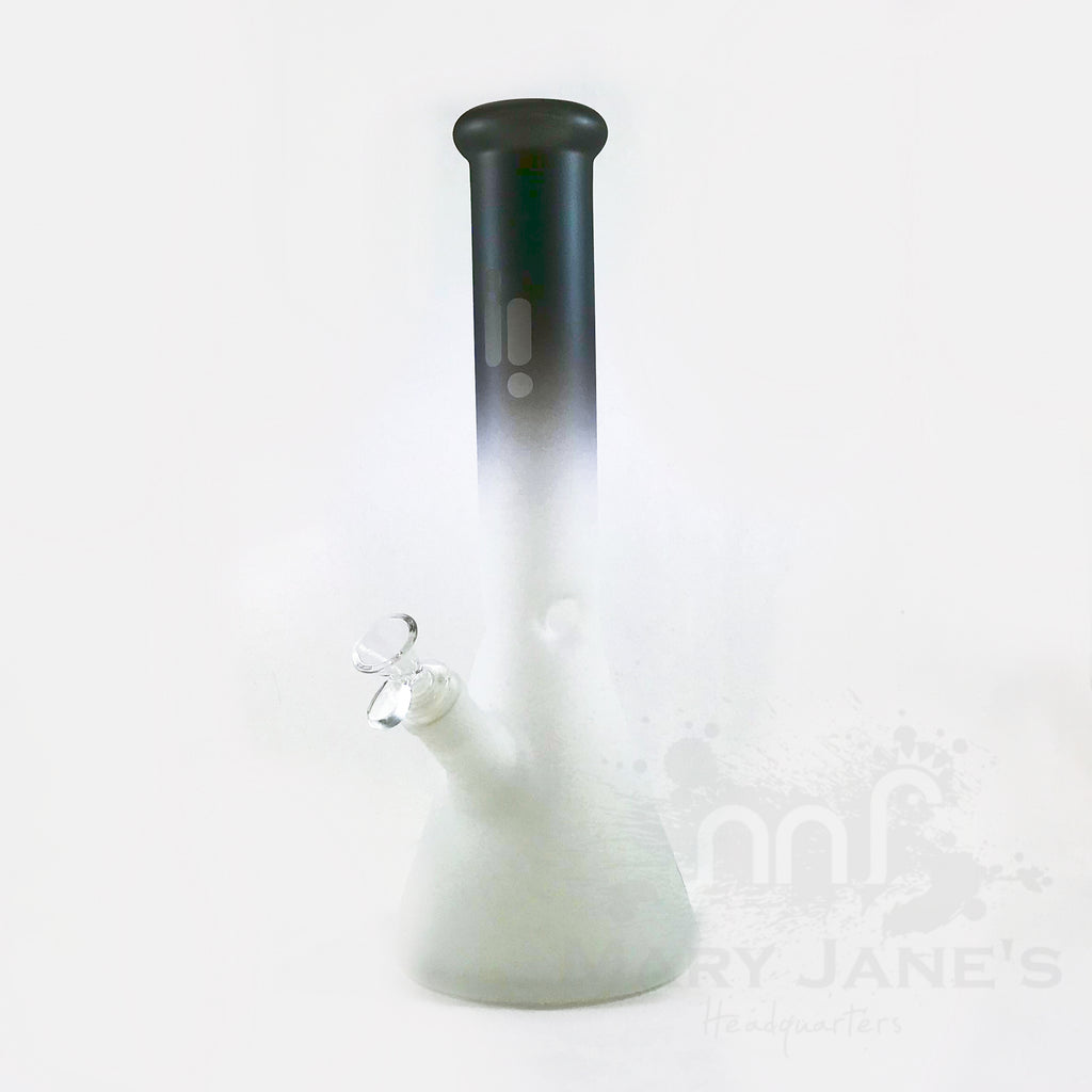 Infyniti 14" 9mm Thick Two-Tone Frosted Beaker Bong with Ice Pinch - White