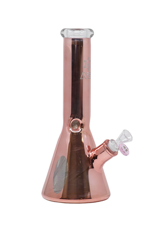 Nice Glass 13" Metallic Wrap Beaker Bongs - Pink