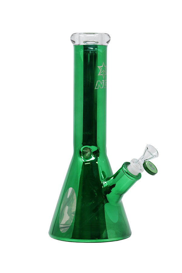 Nice Glass 13" Metallic Wrap Beaker Bongs - Green