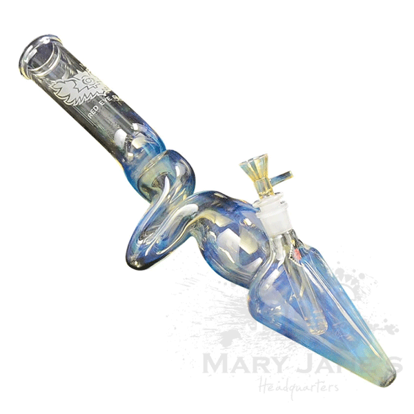 Red Eye Glass 17" Long Lay Down Bazooka Tube w/ See The Smoke Cross Back (Limited Quantity)- - Mary Jane's Headquarters - Colour Changing