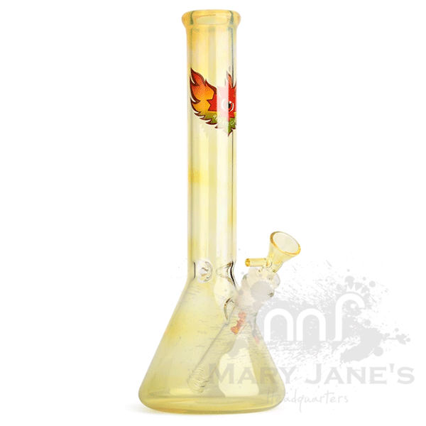 Red Eye Glass 12"  Beaker Tube w/ Ice Pinch-Color Changing