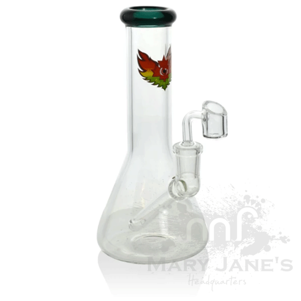 Red Eye Glass 8" Tall Concentrate Beaker-Teal