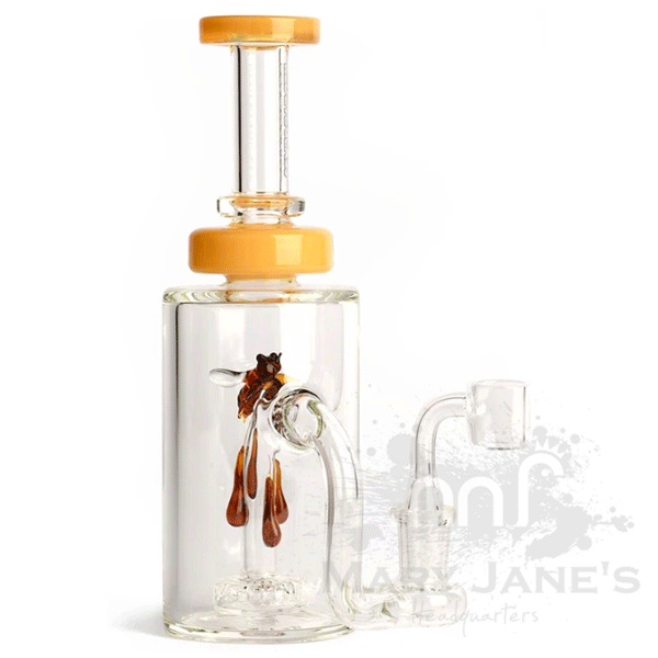 Red Eye Glass 8.5" Apiary Concentrate Dab Rig W/Hornet & UFO Perc-Jade Yellow