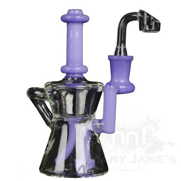 Red Eye Glass 6.5" Knight Concentrate Recycler-Opal Purple