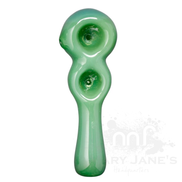 Red Eye Glass 4.5" Long Twice Baked Hand Pipe-Jade Green