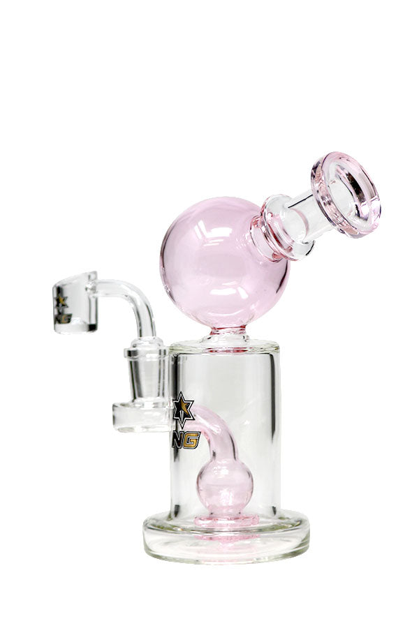 Nice Glass 6.5 inch Showerhead Orb Rig - Pink