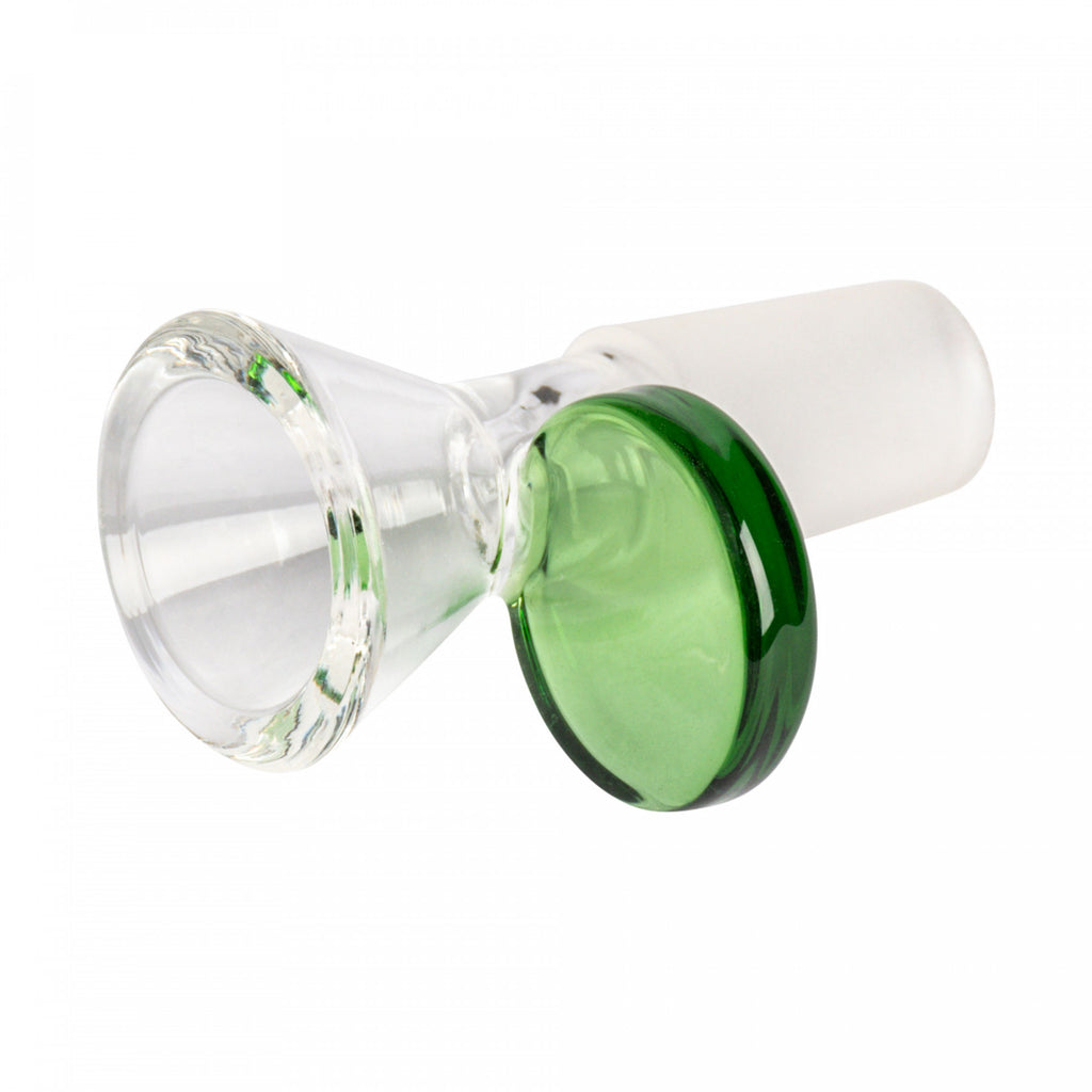 Red Eye Glass 14mm Cone Pull-Out W/ Disc Handle - Green