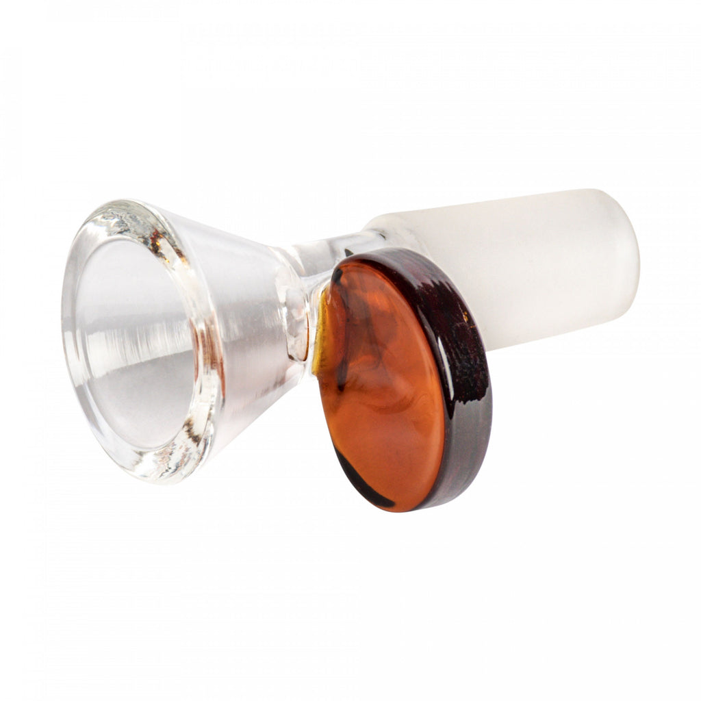 Red Eye Glass 14mm Cone Pull-Out W/ Disc Handle - Amber