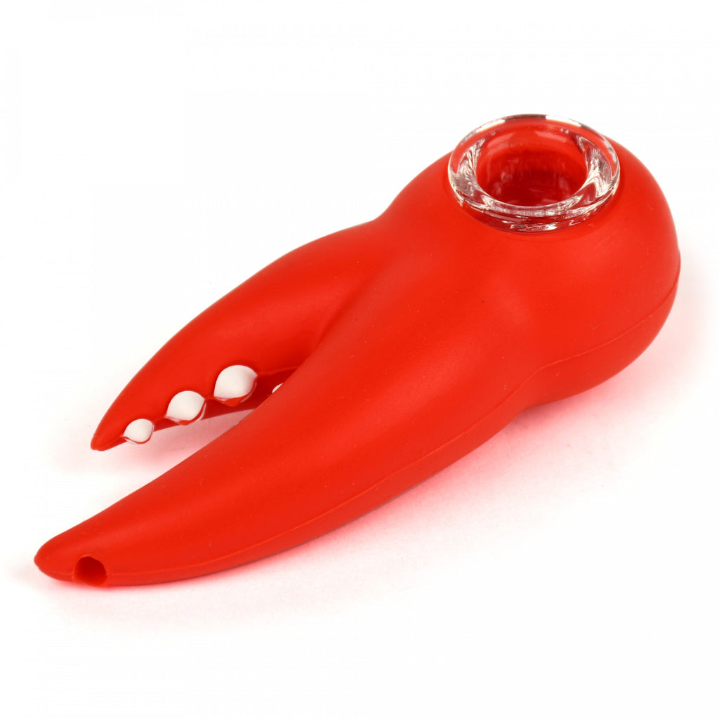LIT™ Silicone 3.75" Lobster Claw Hand Pipe red