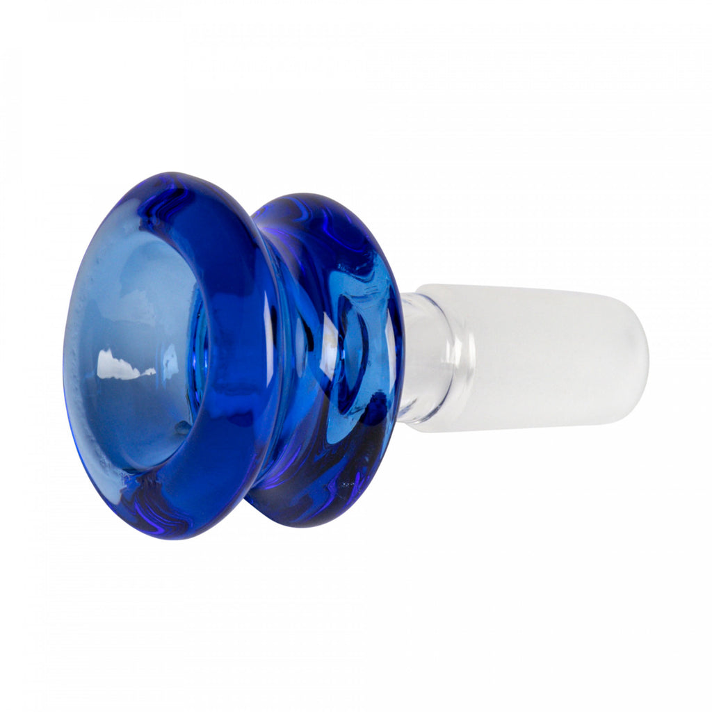 Glass Solid Colour Barrel Pull Out Bong Bowl - 14mm- Blue