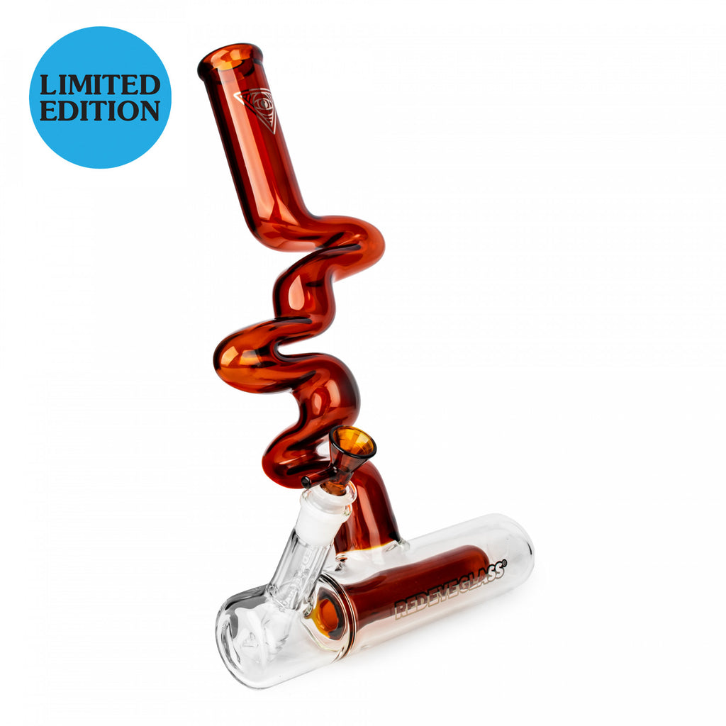 Red Eye Glass 14" 3-Arm Ziggy Water Pipe (Limited Edition)