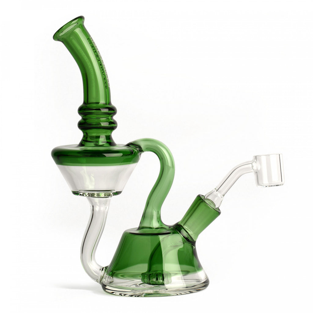 Green Dab Rig - Red Eye Glass 7.5" Waterton Recycler 