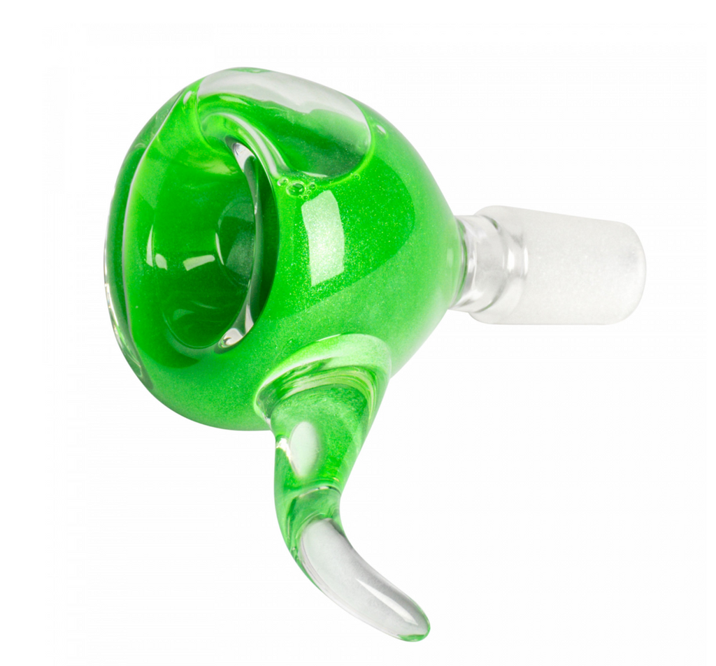 Glow 14mm Glass-On-Glass Green Pull-Out Red Eye Glass Bong Bowl