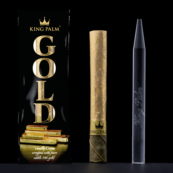 King Palm Mini 24k Gold Wrapped Blunt Cone w/ Vanilla Flavor Filter
