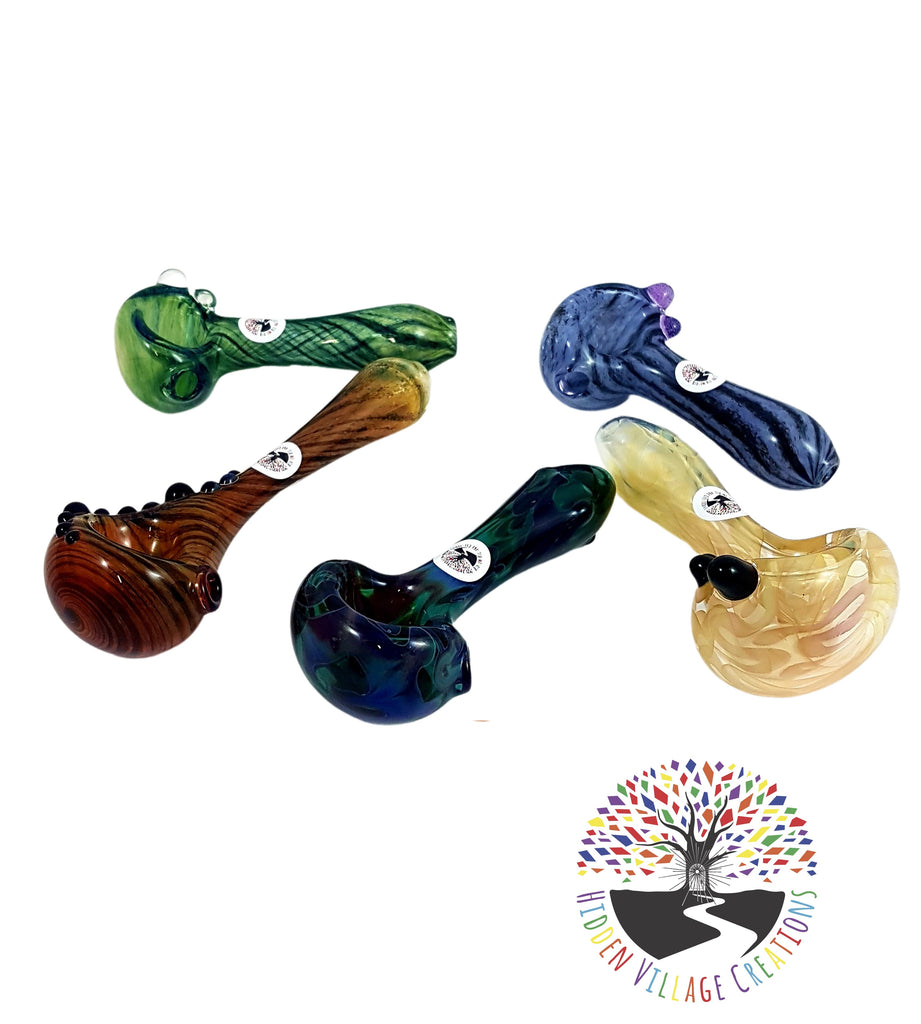 Hidden Village Creations Heady Twisted Frit Pipes