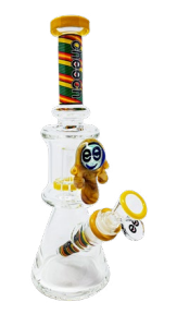 Cheech Glass 11" Honey Drip Dual Chamber Beaker Bong - Yellow