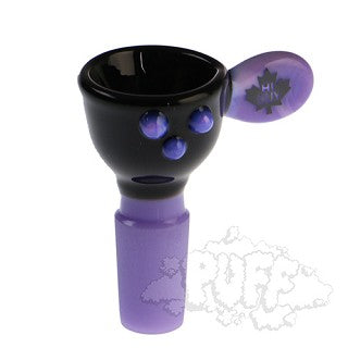Hi Guy 14mm Funnel Bowls With Handle - Black/ Milk Purple