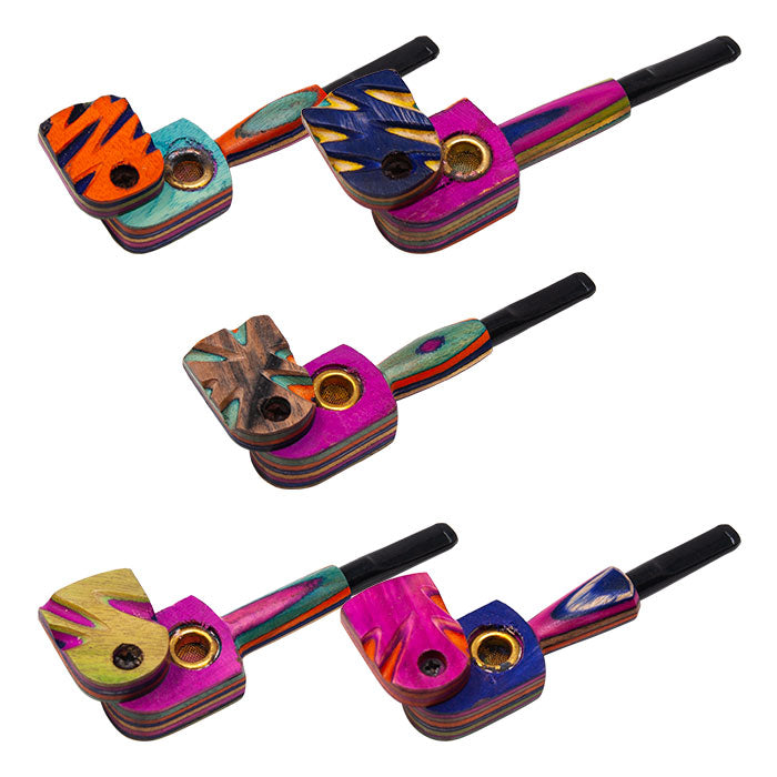 4.5" Colorful Wooden Flip Pipe